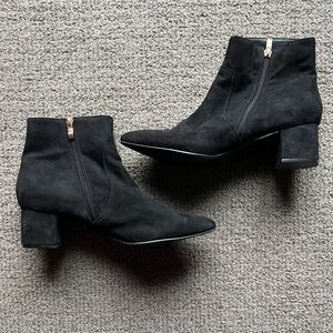 Black Faux Suede Booties Size 10